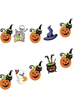 Halloween Banner İpe Dizili Kartlar Cadılar Bayramı Süslemesi Flama