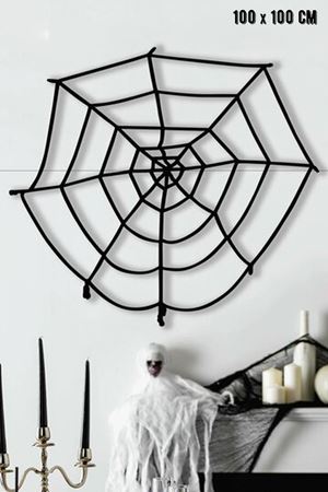 Halloween Örümcek Ağı Siyah 1x1 metre Cadılar Bayramı Süsleri