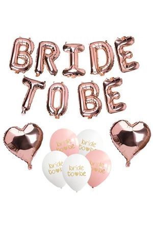 Rose Gold Bride To Be Balon Seti Kalp Balonlu Bride Parti Balon Süsleme Seti