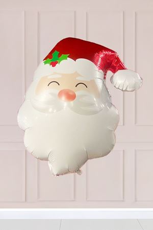 Noel Baba Folyo Balon Noel Baba Kafası Şeklinde Balon 45 cm Yılbaşı Balonu