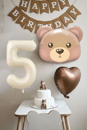 5 Yaş Doğum Günü Teddy Bear Ayı Temalı Doğum Günü Balon Seti