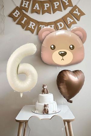 6 Yaş Doğum Günü Teddy Bear Ayı Temalı Doğum Günü Balon Seti