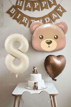 8 Yaş Doğum Günü Teddy Bear Ayı Temalı Doğum Günü Balon Seti
