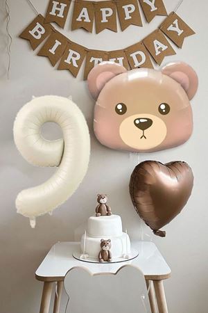 9 Yaş Doğum Günü Teddy Bear Ayı Temalı Doğum Günü Balon Seti