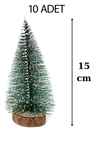 Yılbaşı Masa Çamı 10 ADET Minik Yılbaşı Çam Ağacı 15 cm 10 ADET