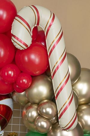 Baston Şeker Folyo Balon Krem Retro Yılbaşı Balonu 83cm