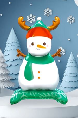 Ayaklı Küçük Kardan Adam Balon Yılbaşı Balonu