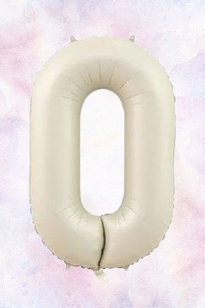Retro Krem 0 Rakam Folyo Balon 80cm