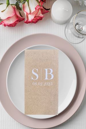 Kişiye Özel İsim ve Tarih Baskılı Kraft Peçete