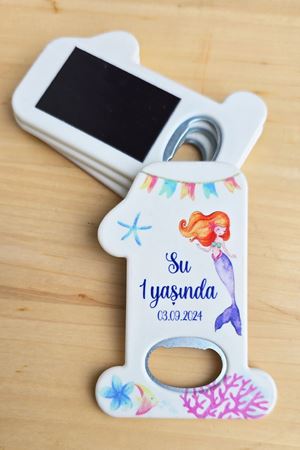 Deniz Kızı Tema 1 Yaş Magnet Doğum Günü Hediyesi