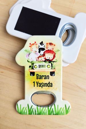 Safari Tema 1 Yaş Magnet Doğum Günü Hediyesi