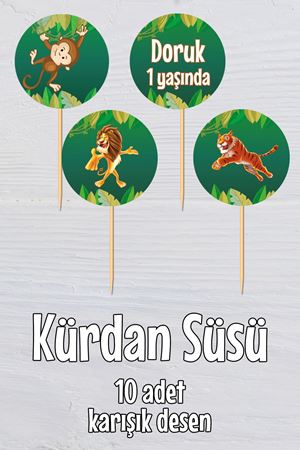 Safari Konsept Doğum Günü Kürdan Süsü