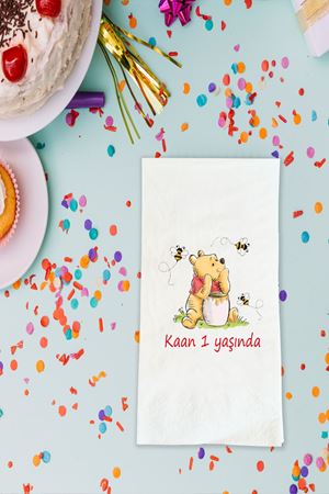 Winnie The Pooh Baskılı Peçete İsme Özel Doğum Günü Peçetesi 20 Adet