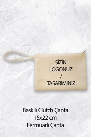 Kişiye Özel Baskılı Kanvas Makyaj Çantası Clutch