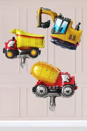 3lü İnşaat Folyo Balon Kepçe Kamyon Mikser Folyo Balon