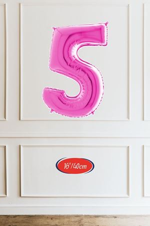 5 Yaş Pembe Balon 16 inç Pembe Rakam Balon