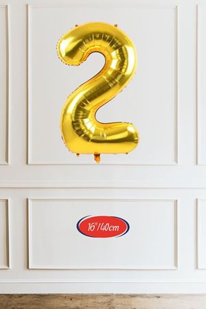 2 Yaş Gold Balon 16 inç Altın Rakam Balon