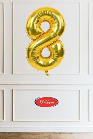 8 Yaş Gold Balon 16 inç Altın Rakam Balon