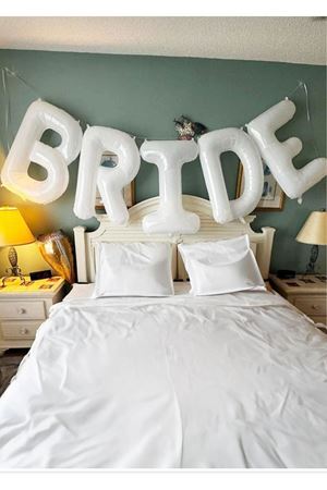 Beyaz Bride Balonları 100cm Dev BRIDE Balon Bekarlığa Veda Balon Seti