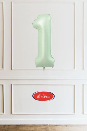 1 Yaş Yeşil Rakam Balon 16 inç 40cm