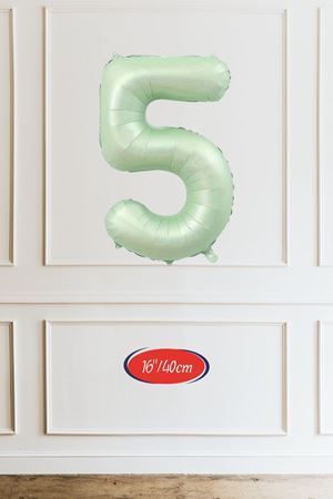 5 Yaş Yeşil Rakam Balon 16 inç 40cm