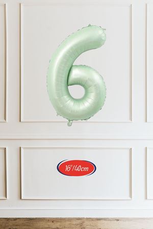 6 Yaş Yeşil Rakam Balon 16 inç 40cm