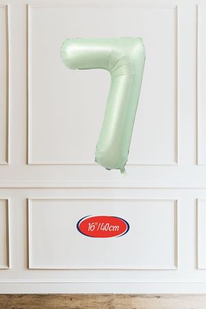 7 Yaş Yeşil Rakam Balon 16 inç 40cm