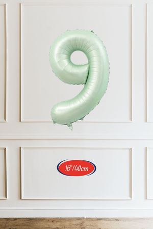 9 Yaş Yeşil Rakam Balon 16 inç 40cm