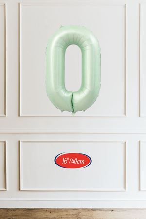 0 Yeşil Rakam Balon 16 inç 40cm