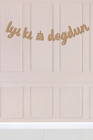 Kraft İyi Ki Doğdun Banner Kaligrafi Doğum Günü Duvar Süsü