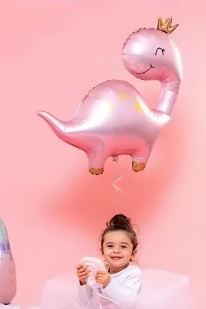 Pembe Dinazor Folyo Balon Dinozor Balon