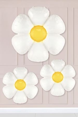 2 Küçük 1 Orta Boy Papatya Folyo Balon