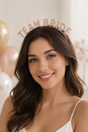 Rose Gold Team Bride Taç - Rose Nedime Tacı