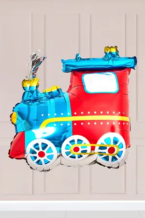 Kırmızı Mavi Tren Folyo Balon 9351