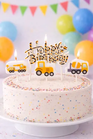 İnşaat Tema Mum Seti Happy Birthday 4lü Mum Seti 0425