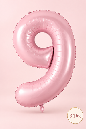 9 Yaş Pembe Rakam Balon 34 inç 9 Yaş Balonu