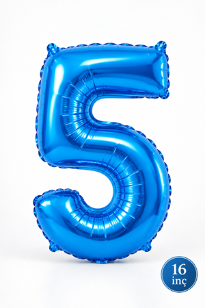 5 Yaş Mavi Rakam Folyo Balon 16 inç 40cm