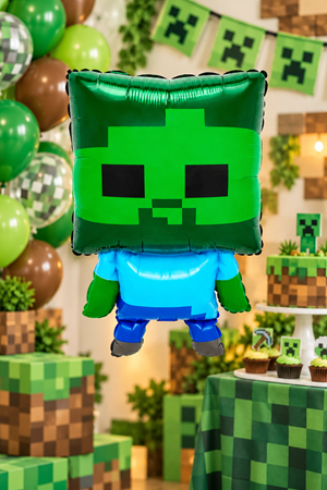 Zombi Figür Folyo Balon Minecraft Tema Folyo Balon