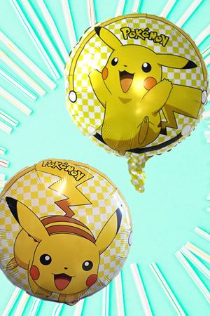 Yuvarlak Pikachu Folyo Balon Pokemon Pikaçu Balon 18inç - 1 Adet