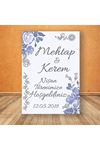 Beyaz Lila Çiçekli Konsept Karşılama Panosu