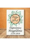 Vintage Ağaç Dilimi Ahşap Konsept Karşılama Panosu