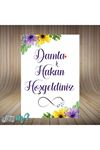 Sarı Mor Çiçekler Karşılama Panosu