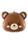 Ayı Kafası Folyo Balon - Tatlı Ayı Figürlü Teddy Bear Balon 61 cm