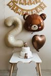 Ayı Kafası Folyo Balon - Tatlı Ayı Figürlü Teddy Bear Balon 61 cm
