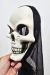 Tüllü Kuru Kafa Halloween Maske Arkası Tüllü Cadılar Bayramı Maskesi