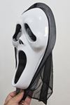 Çığlık Maske Halloween Maske Arkası Tüllü Cadılar Bayramı Maskesi