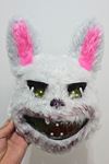 Tüylü Tavşan Halloween Maske Cadılar Bayramı Tüylü Katil Tavşan Gerçekçi Maske