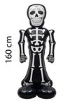 Ayaklı Siyah İskelet Büyük Boy Halloween Balonu İskelet Cadılar Bayramı Balonu