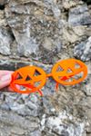 Halloween Gözlük 6 Adetli Paket Siyah Örümcekli ve Turuncu Balkabağı Plastik Gözlük 6 lı Paket
