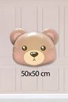 Ayı Kafası Folyo Balon Açık Kahve 50cm